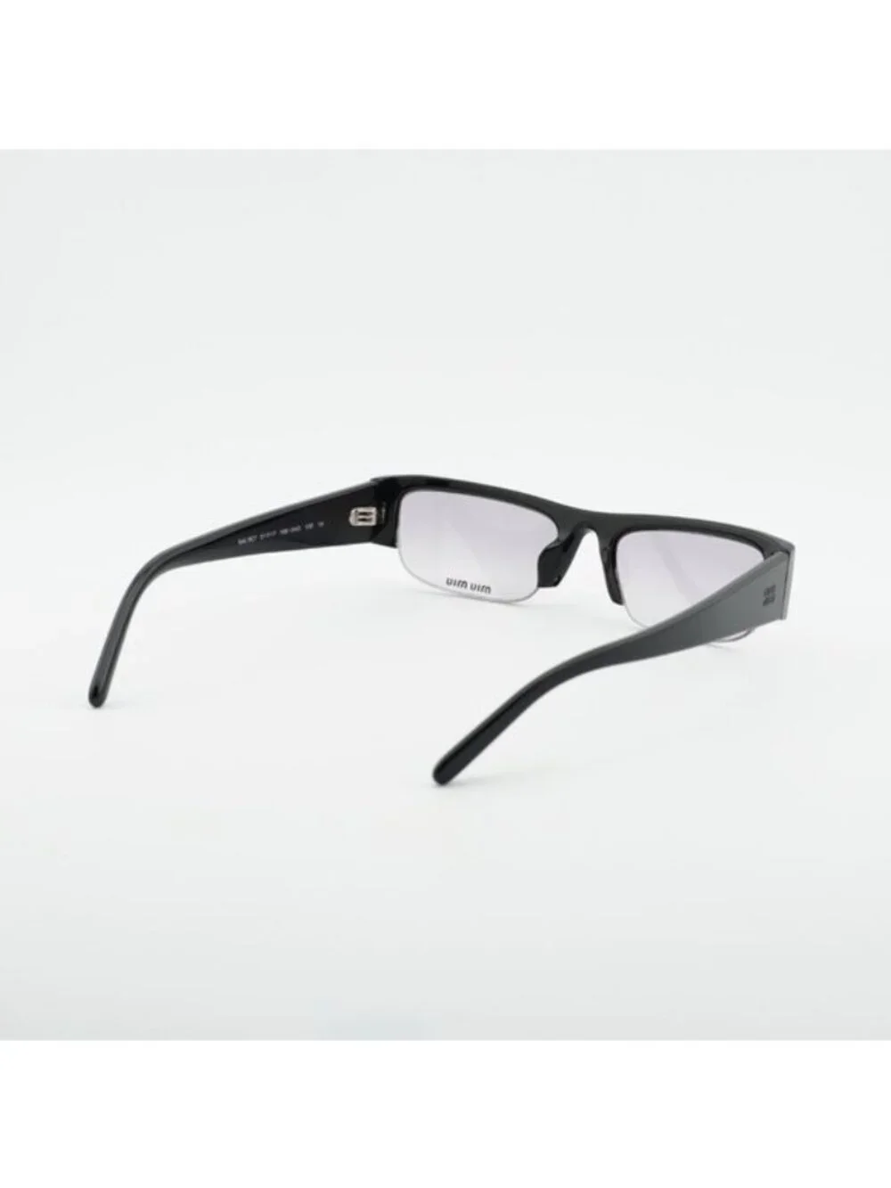 Miu Miu MUB07S 16K04O Sunglasses Black Rectangle Frame, Grey Filter